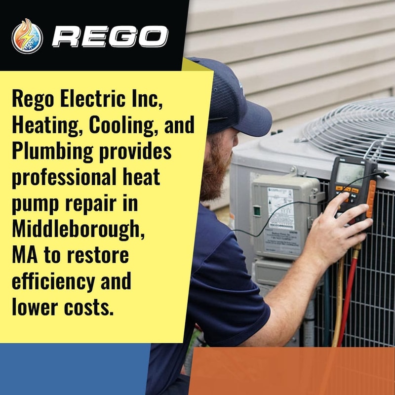 Technician servicing outdoor heat pump unit to restore efficiency in Middleborough MA